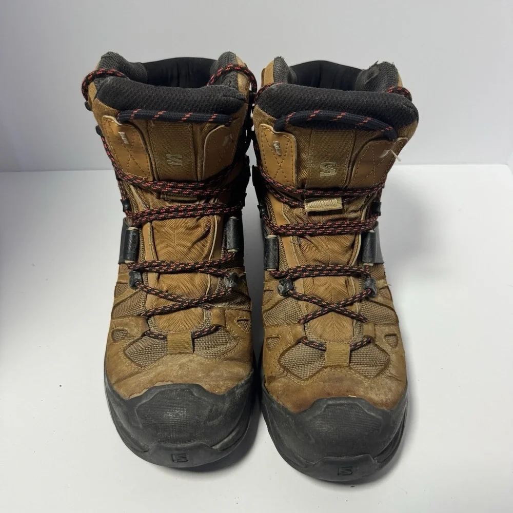 Salomon Quest 4 GTX Gore-Tex Hiking Boots Brown Black Men US 9 Waterproof 471564
